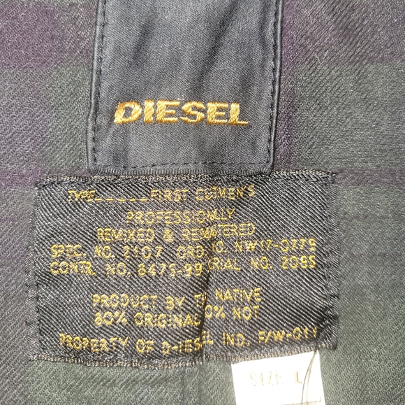 Men's Black Diesel Jacket, Size Large - Picture 4 of 8